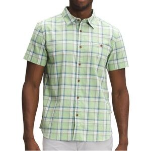 The North‎ Face Men’s Loghill Short Sleeve Shirt XL Green & Blue Plaid